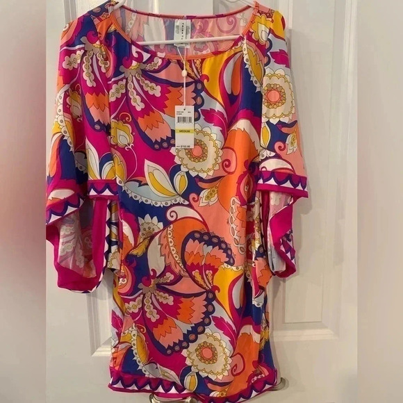 Trina Turk Sevilla Tunic Multicolor Size M - Picture 6 of 6